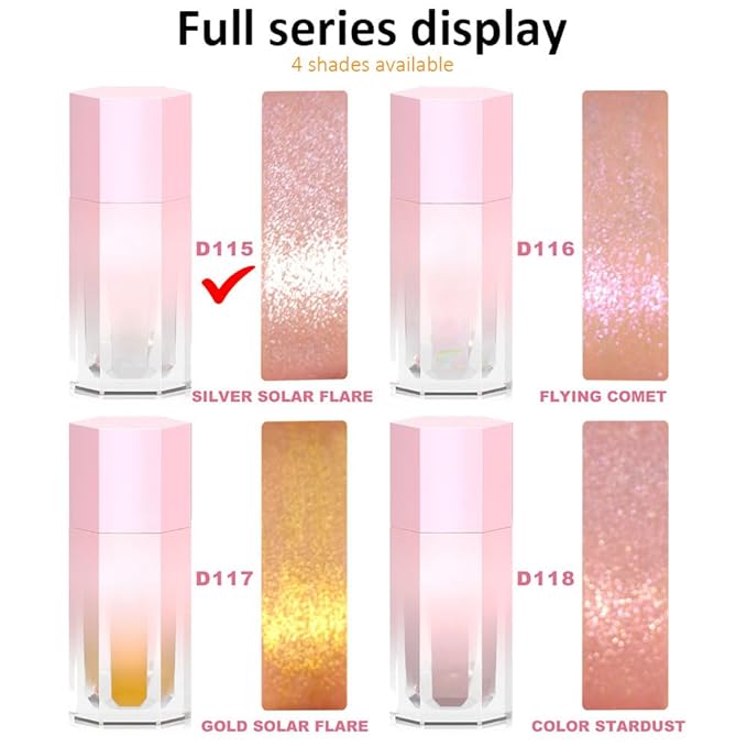 evpct White Silver Face Highlighter Makeup Liquid for Bomb Illuminators
