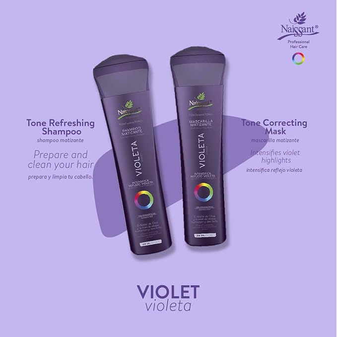 naissant Violet Hair Toning Mask | Color Depositing | Moisturize & Refresh & Neutralize Brassy Tones | Paraben, Ammonia & Sulfate Free | Pro-Vitamin B5, Olive Oil & Honey (Violeta) 10.1 Fl Oz