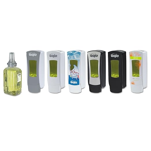 GOJO Foam Hand and Showerwash, Citrus and Ginger Fragrance, 1250 mL Foam Wash Refill ADX-12 Push-Style Soap Dispenser (Pack of 3) - 8813-03