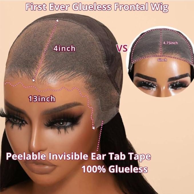 Beauty Forever Pre-Everything Glueless Frontal Wig 13x4 Reddish Brown Curly Pre Cut Lace Front Wigs Bye Bye Knots Put on and Go HD Lace Human Hair Wig Pre-Bleached Knots 150% Density 22 Inch