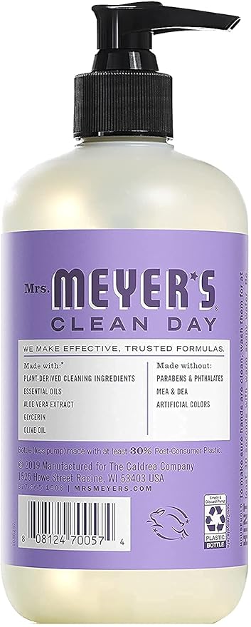 MRS. MEYER'S CLEAN DAY Liquid Hand Soap Bottle, Lilac, 12.5 Fl Oz (Pack of 6)