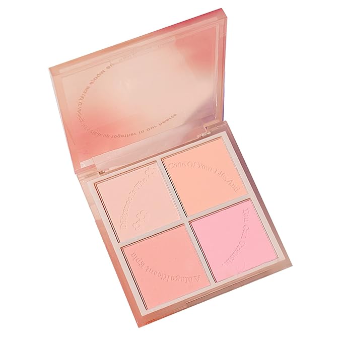 Powder Blush,Metallic Makeup Powder Blush Long Lasting Smooth Blush Palette