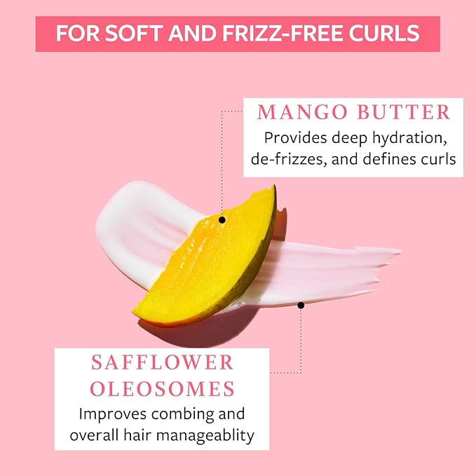 FUNCTION OF BEAUTY Leave In Conditioner for Curly Hair, 7 oz Each (2-Pack) - Sulfate Free Conditioner with Mango Butter Hydrates, De-Frizzes and Defines Curls