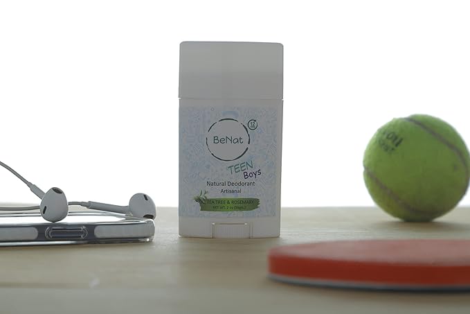 2-Pack All Natural Deodorant For Teen Boys 100% Natural Aluminum-Free Carcinogen Free Kids Deodorant For Boys Clinically Proven To Be Safe For Children and Teenagers
