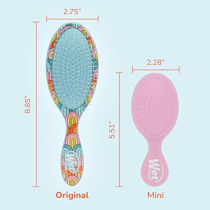 Wet Brush Original Detangler, Rainbow (Sun Days), Ultra-Soft IntelliFlex Bristles Glide Through Tangles, Detangling Hair Brush (Wet & Dry), Women & Men, Limited Edition