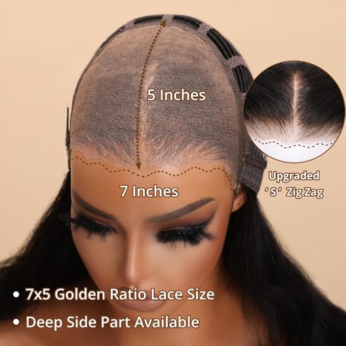Beauty Forever Bye Bye Knots 7X5 Pre Cut Lace Put on and Go Wig Jerry Curly Reddish Brown Lace Front Wigs, Auburn Brown Glueless Human Hair Wigs 180% Density 20 Inch
