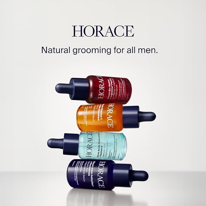 HORACE Vitamin C + Glycolic Acid Face Serum for Men – Brightening Facial Treatment for Dull Skin, Radiance Boost, and Even Complexion – Skincare for All Skin Types – Unscented, 30ml