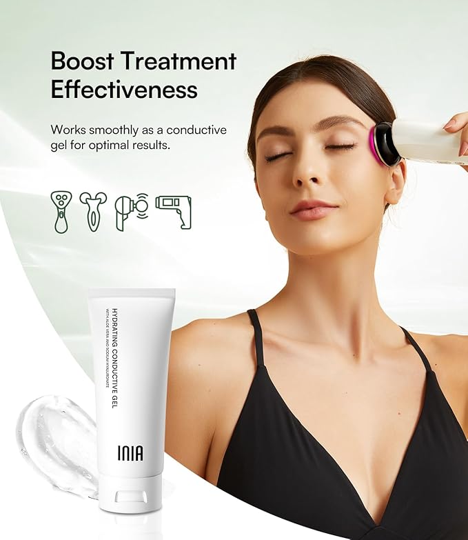 Micro-current Conductive Gel for Korean Skin Care Machines & Face Massagers – Hydrating Gel Primer with Hyaluronic Acid Facial and Body for Women and Men, 3.38 Fl Oz*2