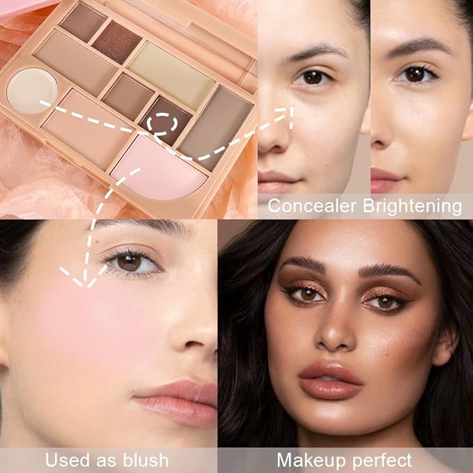 All-in-one Disk Conceal Contour Eyeshadow Palette with Mirror-10