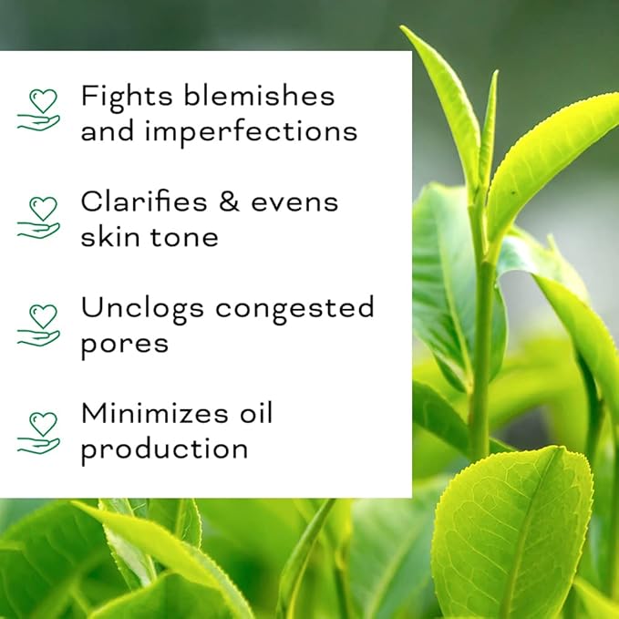 Clarifying Tea Tree Facial Oil, Targets Acne and Uneven Skin Tone, Antioxidant-Rich Beauty Oil, 1-fl oz/30ml (1 Pack)