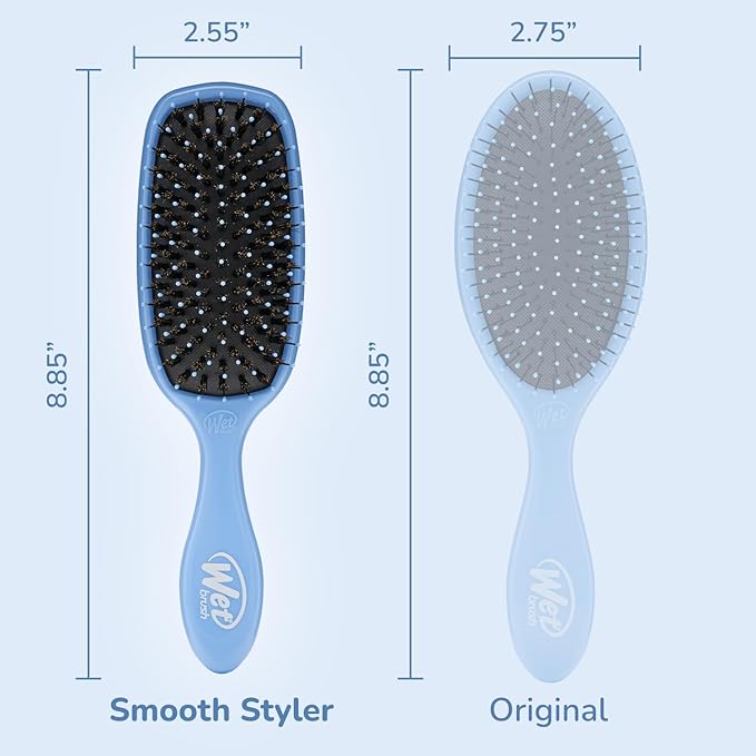 Wet Brush Shine Enhancer Hair Brush, Sky - Exclusive Ultra-soft IntelliFlex Bristles - Natural Boar Bristles for All Hair Types - For Women and Men, Wet and Dry Hair