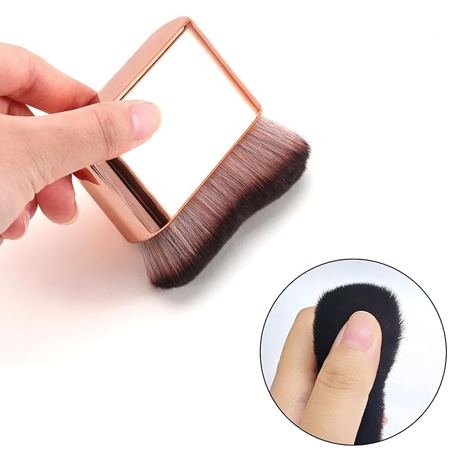 Self Tan Brush-Kabuki Brush for Body,Sunscreen Tanning Brush,Blusher,Shadow,Powder,Bronzer and Foundation Self Tanner Brush,Makeup Brushes for Face and Body(Rose Gold)