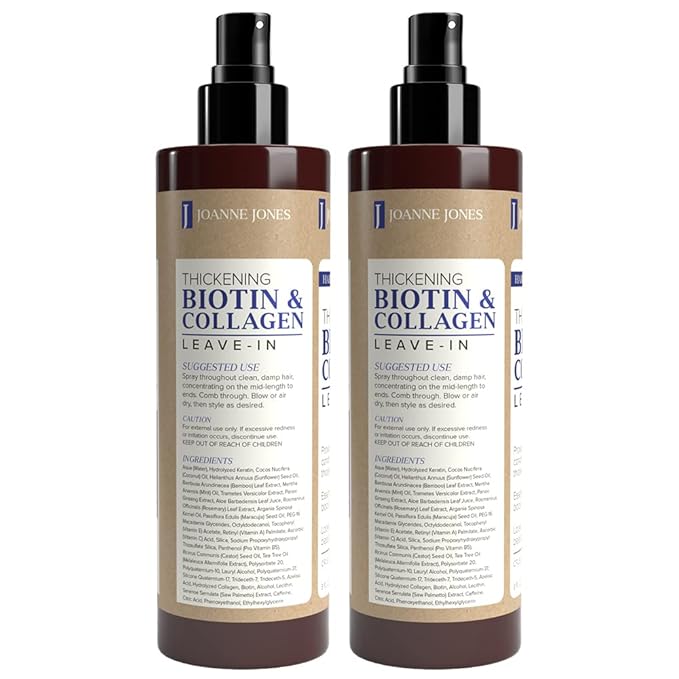 Joanne Jones Thickening Biotin & Collagen Leave In - 2 Pack Fresh Mint Unisex-Adults