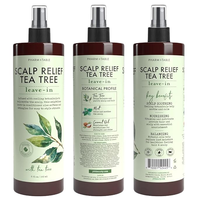Scalp Relief Tea Tree Leave-In Conditioner, Relieve Itchy, Dry Scalp, Detangles Hair, 240ml/8 fl oz, 3-Pack