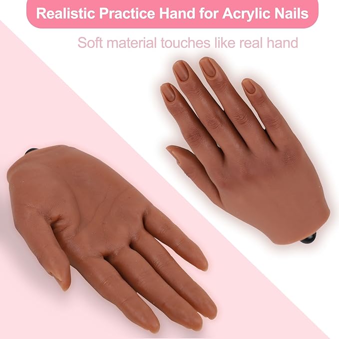 Nail practice hand for acrylic