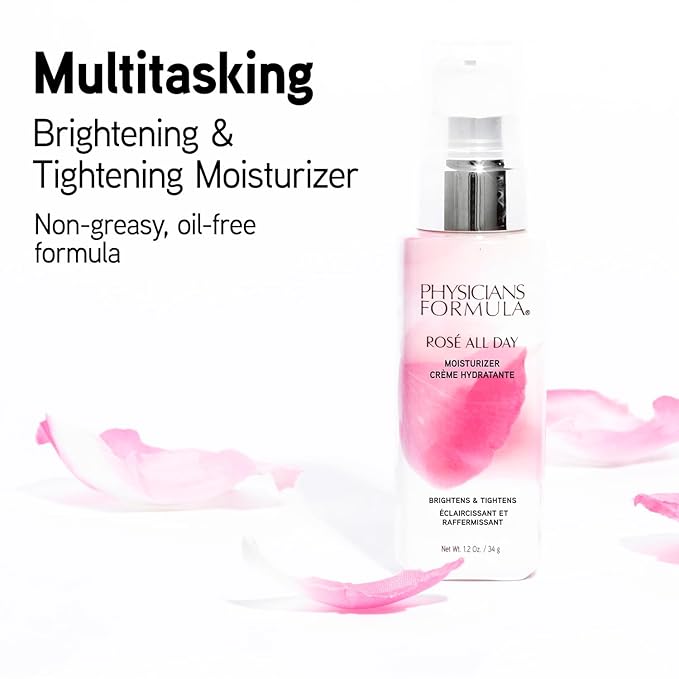 Physicians Formula Rosé All Day Face Moisturizer, Clean Beauty, Oil-Free, Dermatologist Tested, Clinically Tested