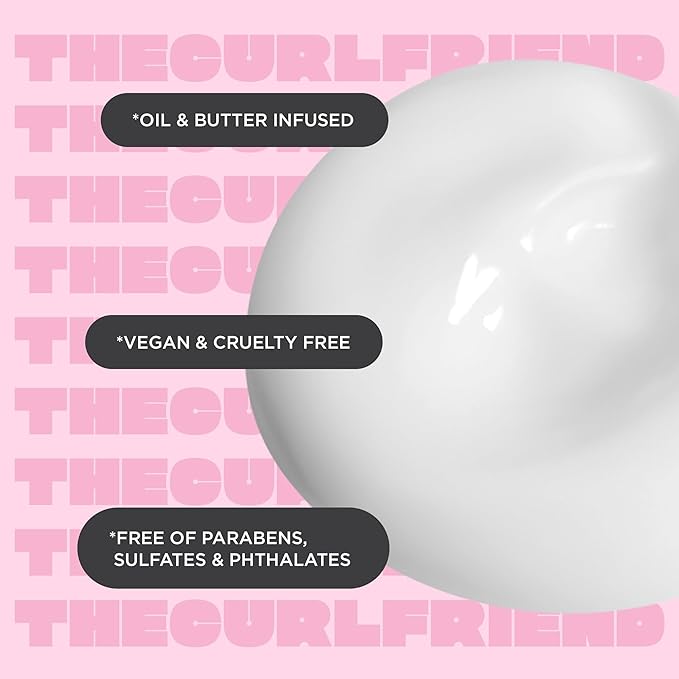 Cake Beauty Curl Friend Defining Curl Cream - Bounce Curly Hair Styling Product & Anti Frizz Control Heat Protectant for Hair Detangler – Cruelty Free & Vegan (Pack of 2)