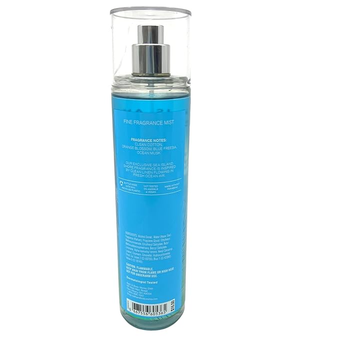 Bath & Body Works Sea Island Shore - 2 pc bundle - Fragrance Mist 8 oz and Ultimate Hydration Body Cream 8oz