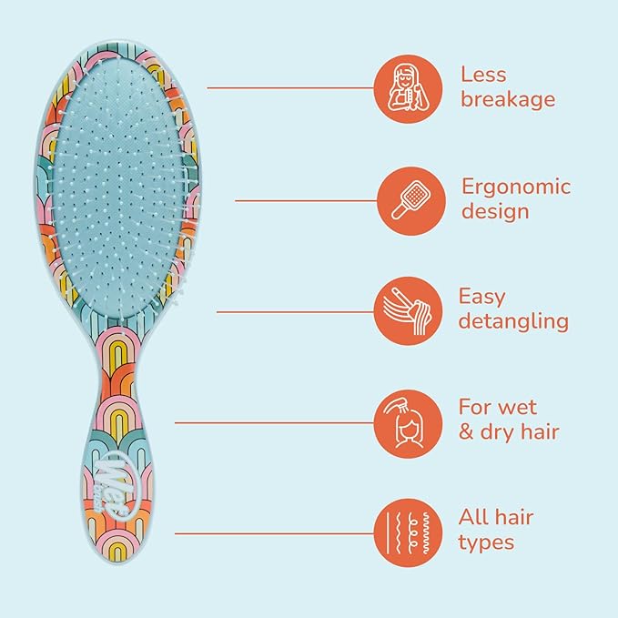 Wet Brush Original Detangler, Rainbow (Sun Days), Ultra-Soft IntelliFlex Bristles Glide Through Tangles, Detangling Hair Brush (Wet & Dry), Women & Men, Limited Edition