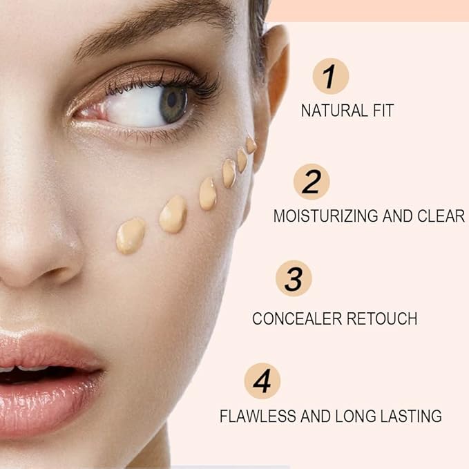 1 Pack Matte Oil Free Concealer Foundation Cream,Professional