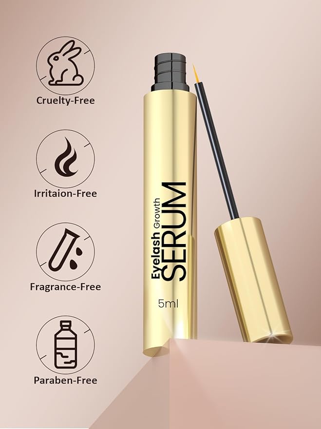 OLLM Eyelash Growth Serum: Advanced Lash Serum for Longer, Fuller, Thicker Lashes, Eyelash Serums with Natural Formula (5ml)
