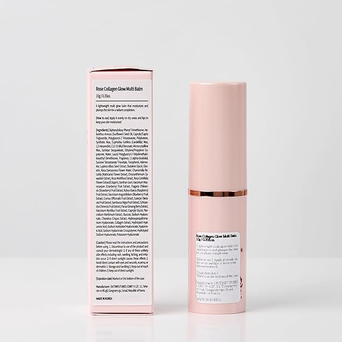Rose Collagen Glow Multi Balm | Korean Skincare | All-in-One Hydrating Multi Balm Stick (10g/0.35 oz.)