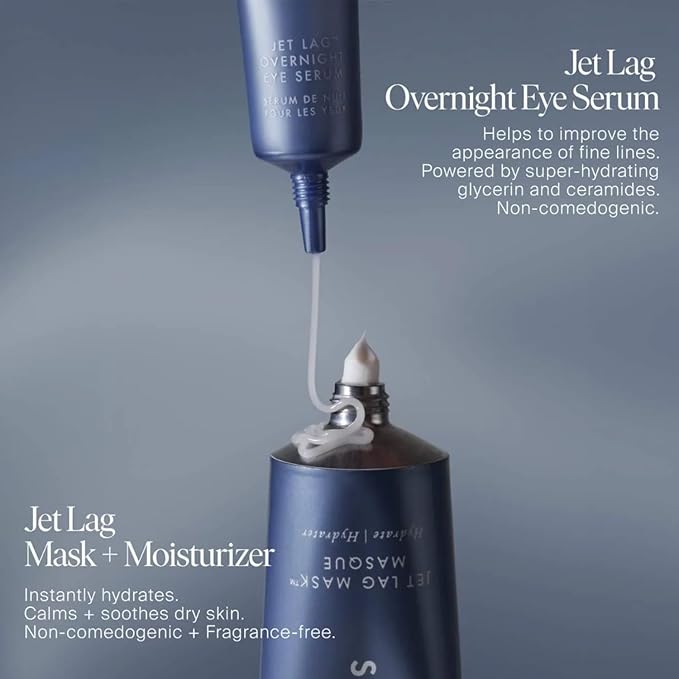 Summer Fridays Jet Lag Overnight Eye Serum - Nourishing Undereye Treatment for Dark Circles - Helps to Hydrate, Smooth, Firm & Depuff - Enriched with Glycerin to Lock in Moisture (0.5 Fl Oz)