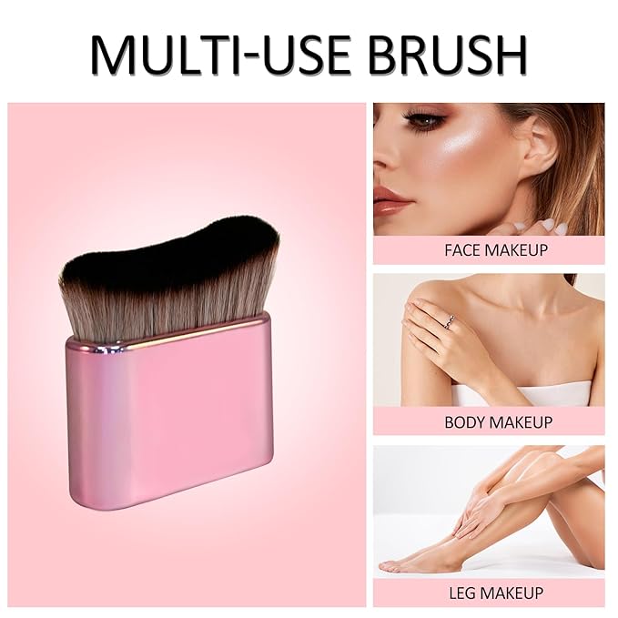 Self Tan Brush-Kabuki Brush for Body,Sunscreen Tanning Brush,Blusher,Shadow,Powder,Bronzer and Foundation Self Tanner Brush,Makeup Brushes for Face and Body(Pink)
