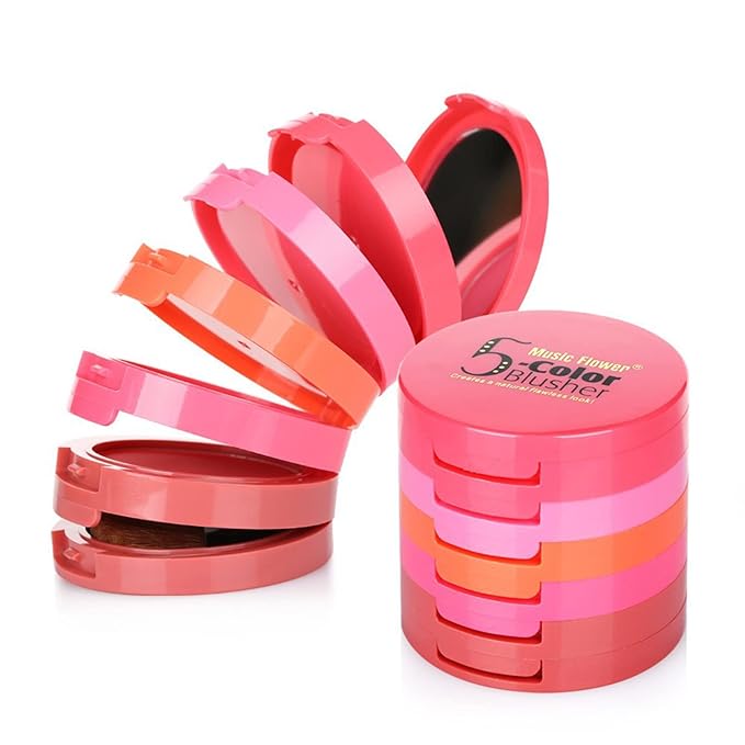 Meao Multi-layer 5 Colors Blusher Compact Powder Makeup Pallet Palette