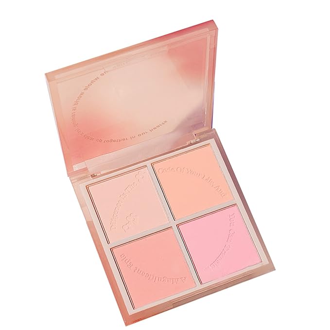 Powder Blush,Metallic Makeup Powder Blush Long Lasting Smooth Blush Palette