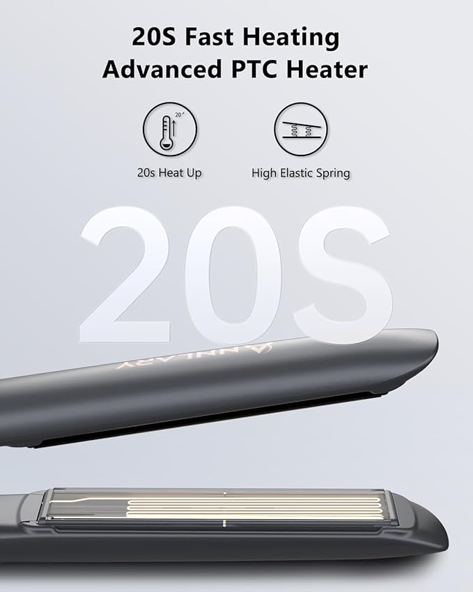 Hair Straightener, 1 Inch Flat Iron Straightener and Curler 2 in 1, Titanium Ceramic Ionic Dual Voltage Straightener with Anti-Iron Silicone for Less Frizz, Shinier & Smoother Hair