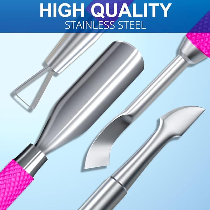 2PCS Metal Rose Pink Cuticle