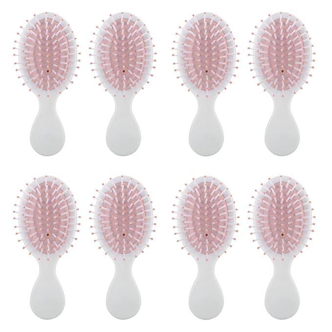 Bridesmaid Proposal Gifts 8pcs Mini Travel Brush bachelorette party accessories Cute hair Brush for Wedding Party Favors for Wedding Party Favors (White, 8pcs)