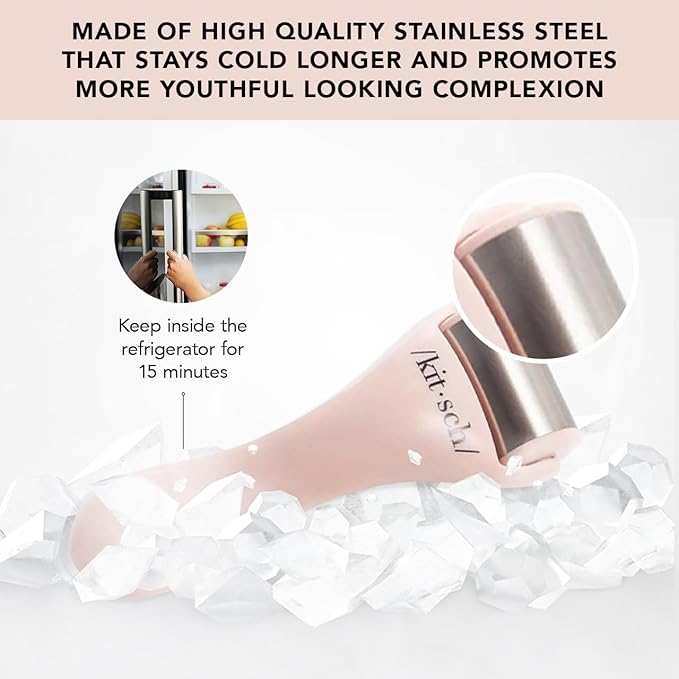 Kitsch Ice Roller for Face - Stainless Steel Ice Face Rollers for Women - Soothes Facial Puffiness, Sore Muscles, and Headaches | Self Care Gifts for Women - Terracotta