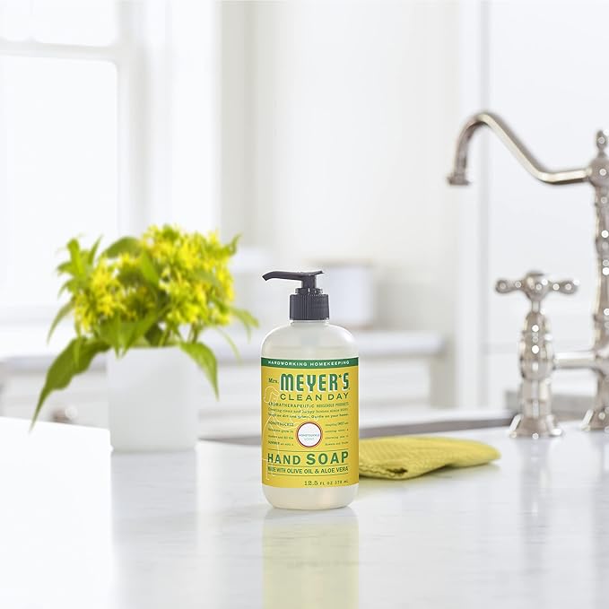 MRS. MEYER'S CLEAN DAY Hand Soap, Made with Essential Oils, Biodegradable Formula, Honeysuckle, 12.5 fl. oz - Pack of 3