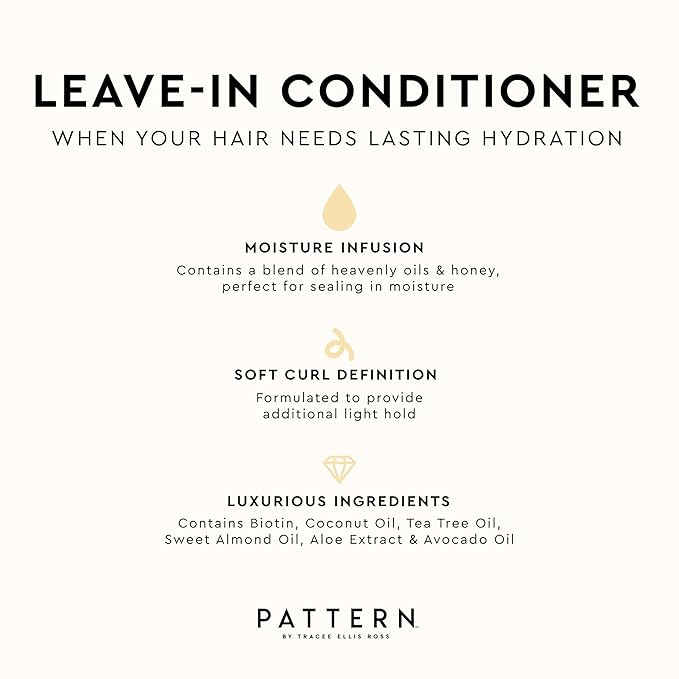 PATTERN Beauty by Tracee Ellis Ross Leave-In Conditioner 25 fl oz - Rich Moisture for Curly, Coily and Tight-Textured Hair, 3a to 4c