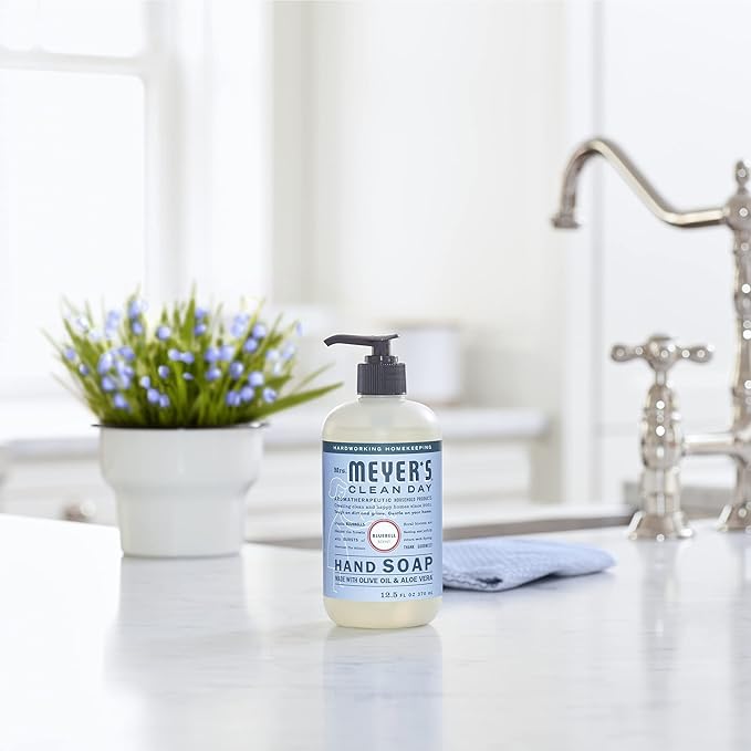 MRS. MEYER'S CLEAN DAY Hand Soap, Made with Essential Oils, Biodegradable Formula, Bluebell, 12.5 fl. oz - Pack of 6