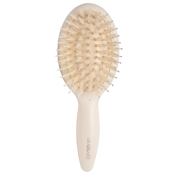 The Hair Edit Finish & Shine Travel Size Boar Bristle Hair Brush Cream