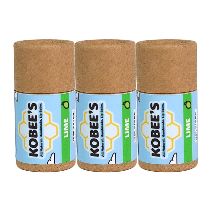 3 pack - Kobeesco Lip Balm, Lip Moisturizer, Lip Cure, Lip Balm, Chapstick (Lime)