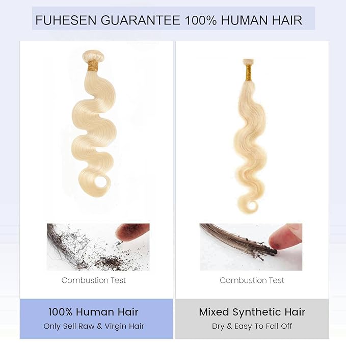 613 Blonde Bundles Human Hair 16A Body Wave Hair Bundle Brazilian Quick weave Deals 16Inch Wet Wavy Hair Unprocessed Real Human Hair Extensions for Women