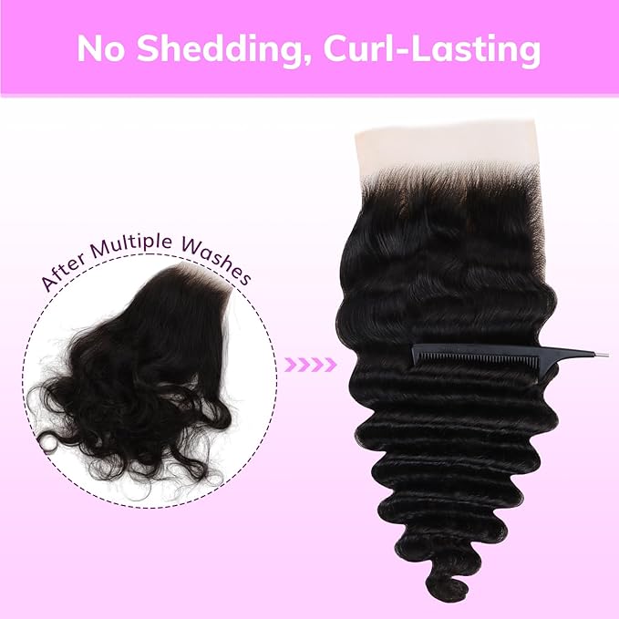 IDN BEAUTY SKINLIKE REAL HD 5x5 Lace Closure Human Hair Deep Wave 16 Inch Bleached Single Knots Ultra-thin HD Lace Closure Virgin Human Hair 0.1 mm Pre Plucked Hairline