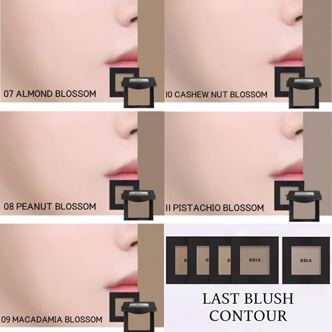 BBIA Last Blush 11 Color / 0.09oz - High Pigment Makeup Blush, Shape, Contour & Highlight Face, Long-lasting, Matte Finish (03 PEACH BLOSSOM)