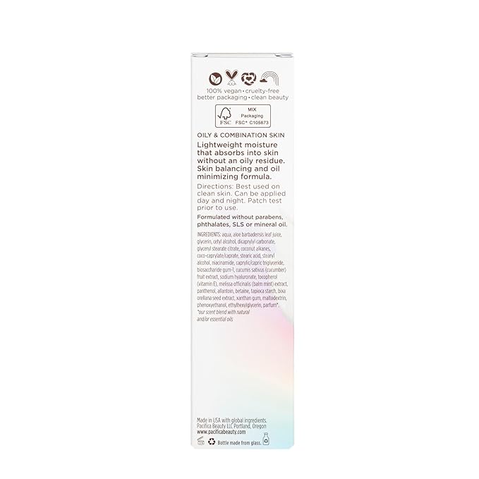Pacifica Pore Warrior Everyday Face Lotion Acne Fighting - Niacinamide, Cucumber and Hyaluronic Acid1.7 oz