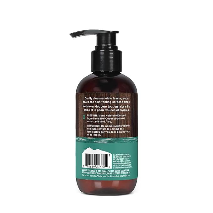 Every Man Jack Beard + Face Wash - Subtle Sea Salt Fragrance - Deep Cleans, Conditions, and Softens Your Beard and Skin Underneath - Naturally Derived with Coconut Oil, Glycerin, and Coconut - 6.7-fl oz (2 Pack)