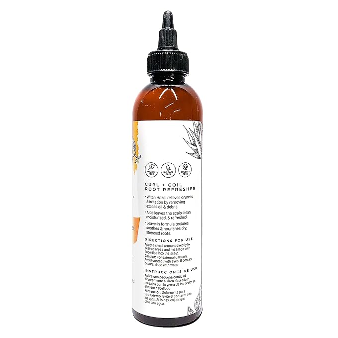 Cibu Curl + Coil Root Refresh - Nutrient Rich Witch Hazel - Moisturizing Hair and Scalp Oil for Dry Itchy Scalp - 8oz