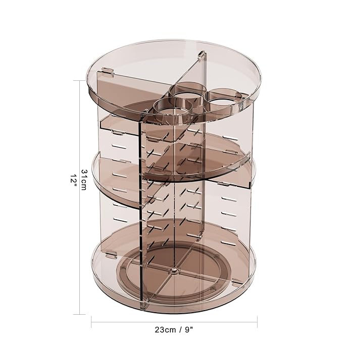Rotating makeup organizer countertop, diy