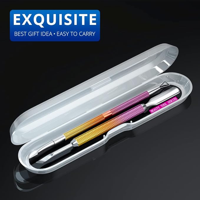 2pcs metal pink-yellow gradient cuticle