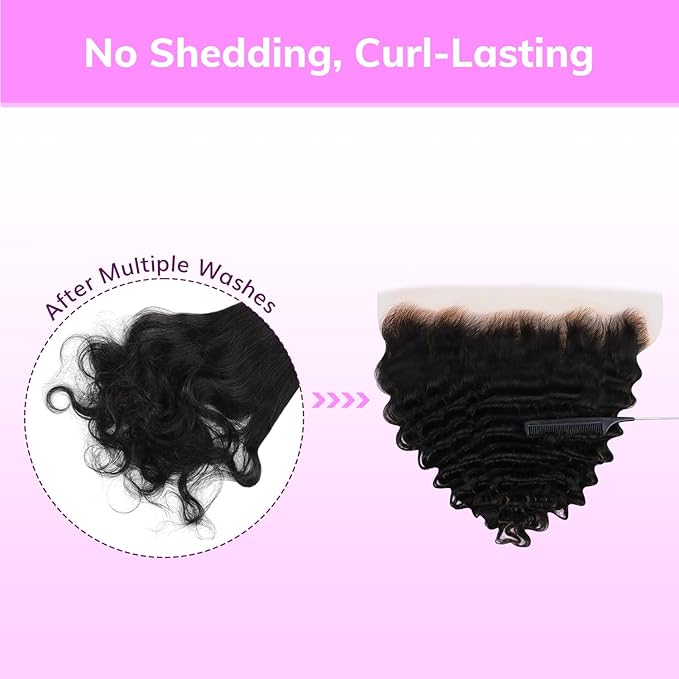 IDN BEAUTY SKINLIKE REAL HD 13x4 Lace Frontal Deep Wave 20 Inch Bleached Single Knots Ultra-thin Frontal HD Lace Closure Virgin Human Hair 0.1 mm Pre Plucked Hairline