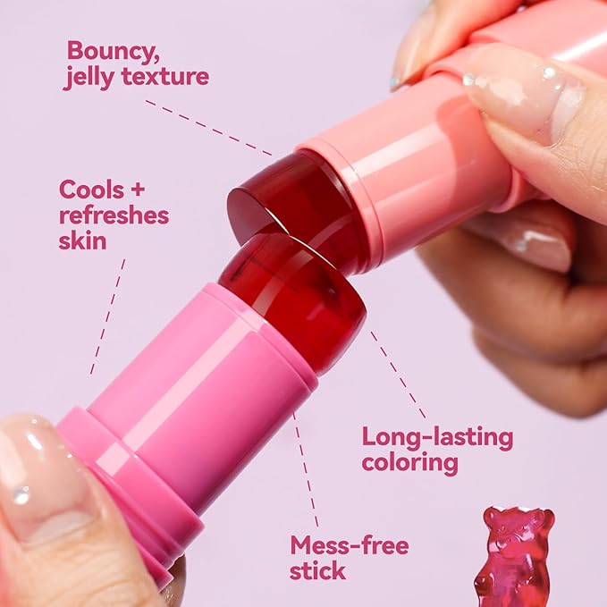 Milk Jelly Blush, Cooling Water Milk Jelly Tint, Milk Blush Jelly Sheer Lip & Cheek Stain, Moisturizing, Longlasting, Non-Stick, Buildable Watercolor Vivid Color Jelly Tint Face Makeup, 02