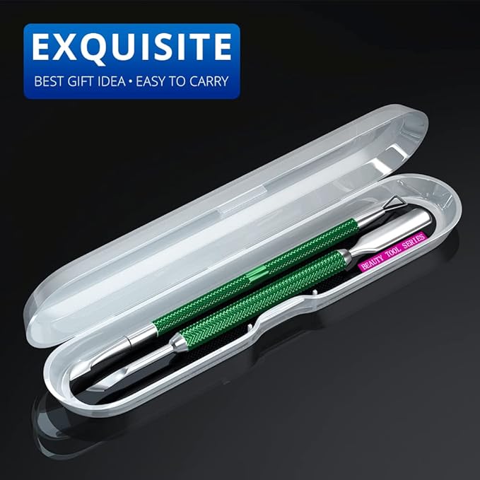 2pcs metal dark green cuticle